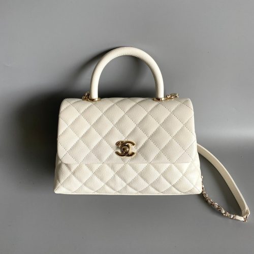 20230828_i1693207564_9452_0_jpg coco handle flap bag 23cm white quilted caviar light gold hardware