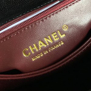 coco handle flap bag 23cm black quilted caviar light gold hardware