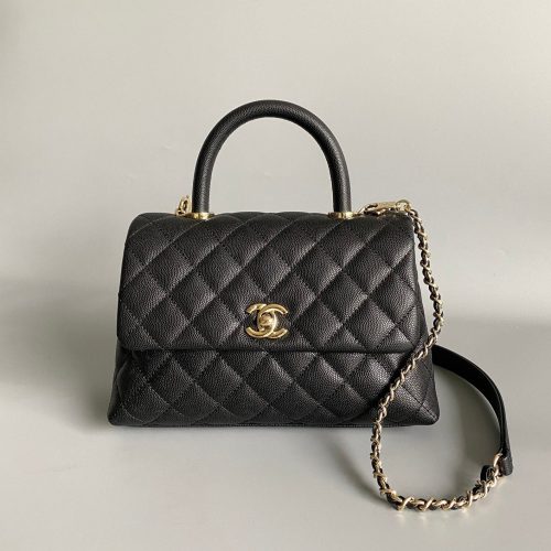 20230828_i1693207675_8879_0_jpg coco handle flap bag 23cm black quilted caviar light gold hardware
