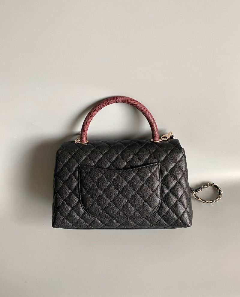 20230828_i1693207823_3634_3_jpg coco handle medium flap bag 28cm black quilted caviar dark red top handle
