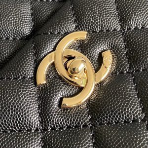 20230828_i1693207823_5794_4_jpg coco handle medium flap bag 28cm black quilted caviar dark red top handle