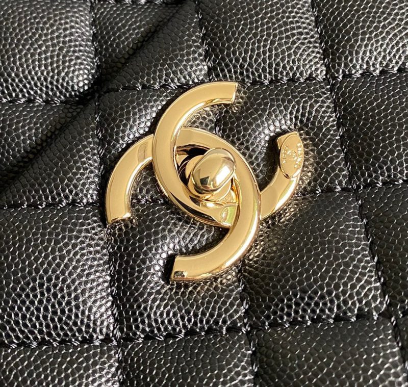 20230828_i1693207823_5794_4_jpg coco handle medium flap bag 28cm black quilted caviar dark red top handle