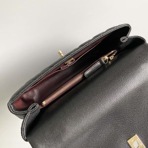 20230828_i1693207823_6510_7_jpg coco handle medium flap bag 28cm black quilted caviar dark red top handle