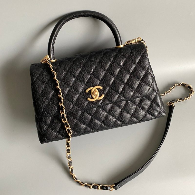 20230828_i1693207967_3984_1_jpg coco handle large flap bag 28cm black quilted caviar gold hardware