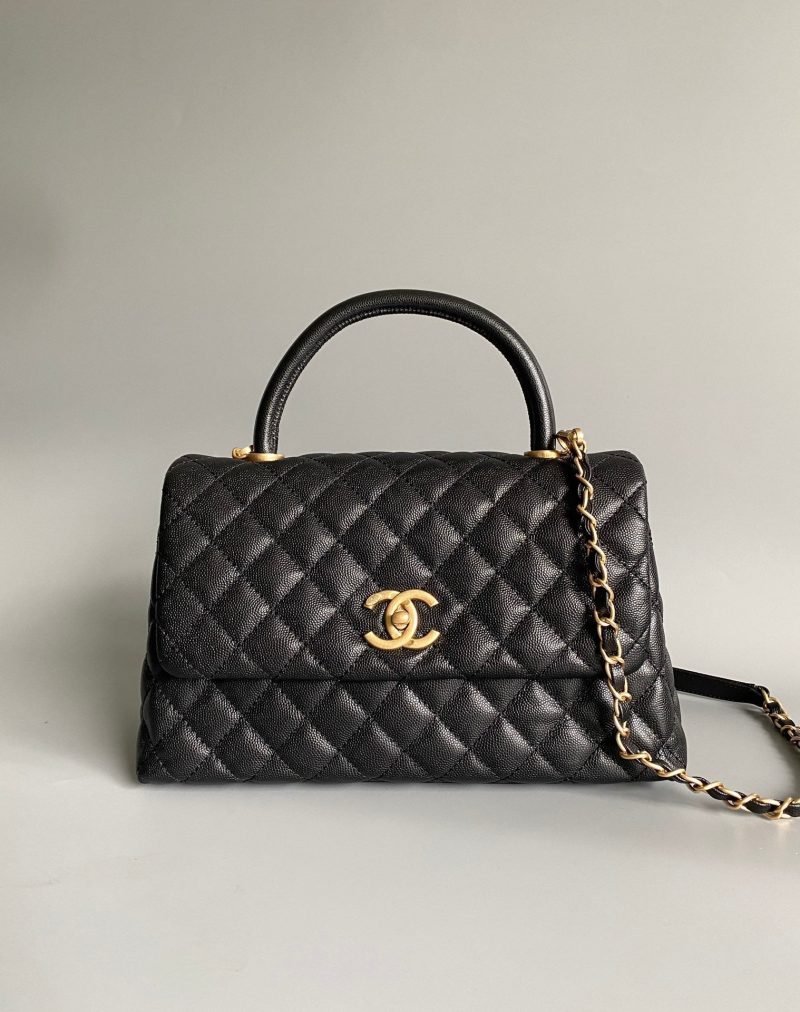 20230828_i1693207967_8244_0_jpg coco handle large flap bag 28cm black quilted caviar gold hardware