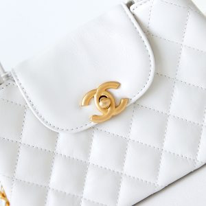 cc 24a nano 19cm kelly shopper bag white lambskin