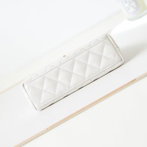 cc 24a nano 19cm kelly shopper bag white lambskin