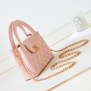 cc 24a nano 19cm kelly shopper bag light pink lambskin