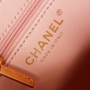 cc 24a nano 19cm kelly shopper bag light pink lambskin