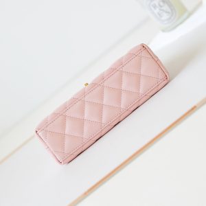 cc 24a nano 19cm kelly shopper bag light pink lambskin