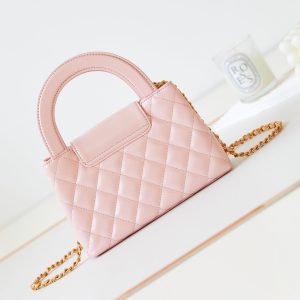 cc 24a nano 19cm kelly shopper bag light pink lambskin