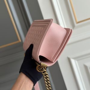 boy medium 25 pink quilted caviar antique ghw