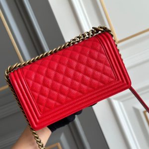 boy medium 25 red quilted caviar antique ghw