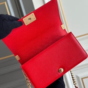 boy medium 25 red quilted caviar aged ghw