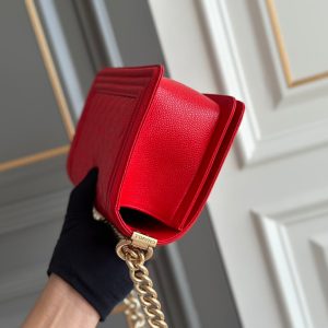 boy medium 25 red quilted caviar aged ghw