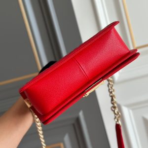 boy medium 25 red quilted caviar aged ghw