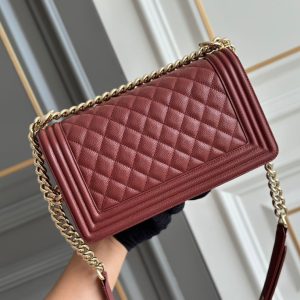 boy medium 25 wine quilted caviar ghw