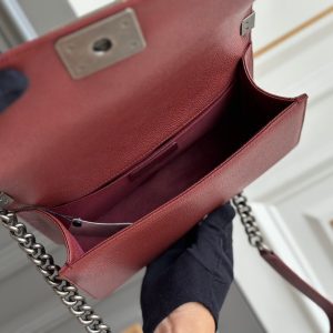 boy medium 25 wine quilted caviar ruthenium hardware