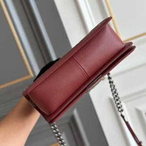 boy medium 25 wine quilted caviar ruthenium hardware