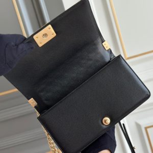 boy medium 25 black quilted caviar ghw