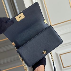 boy medium 25 dark blue chevron caviar ghw