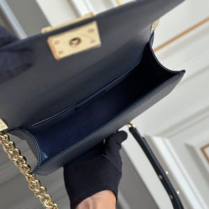 boy medium 25 dark blue chevron caviar ghw