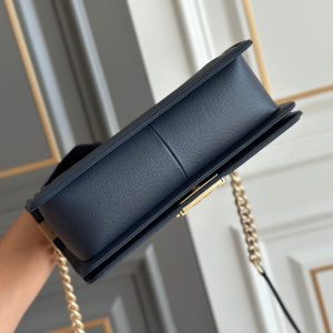 boy medium 25 dark blue chevron caviar aged ghw