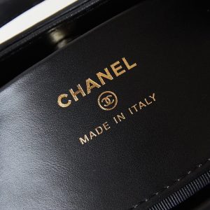 cc 24s31 nano shopping bag 17.5cm black lambskin gold hardware