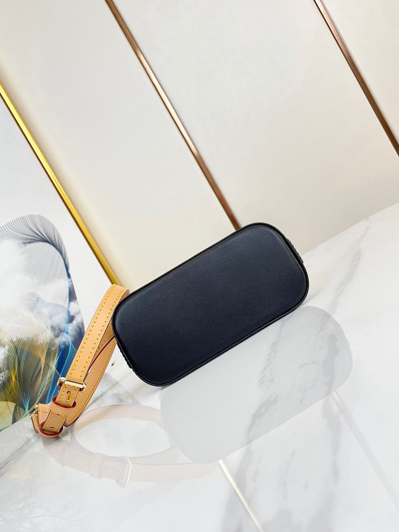 nano alma 18 beige monogram coated canvas brown black calfskin