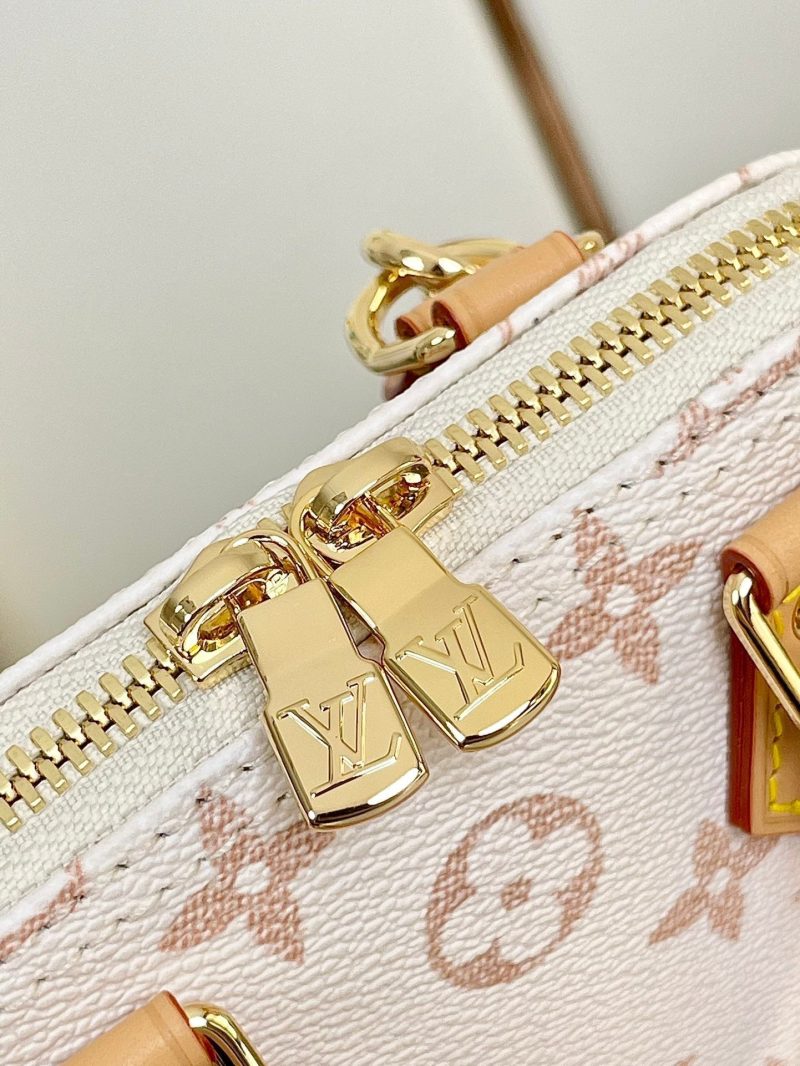 nano alma 18 beige monogram coated canvas brown black calfskin