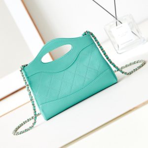 cc 24s31 nano shopping bag 17.5cm cloud blue lambskin gold hardware