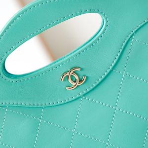 cc 24s31 nano shopping bag 17.5cm cloud blue lambskin gold hardware
