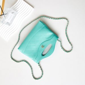 cc 24s31 nano shopping bag 17.5cm cloud blue lambskin gold hardware