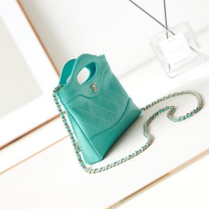 cc 24s31 nano shopping bag 17.5cm cloud blue lambskin gold hardware