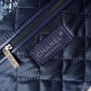 cc 22 hobo stitched blue denim silver hardware