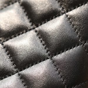 cc 24p mini flap bag 17cm black lambskin pearl chain