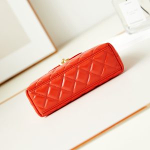 cc 24a nano 19cm kelly shopper bag hot orange lambskin