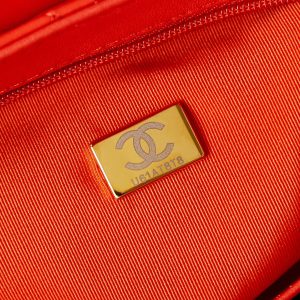 cc 24a nano 19cm kelly shopper bag hot orange lambskin