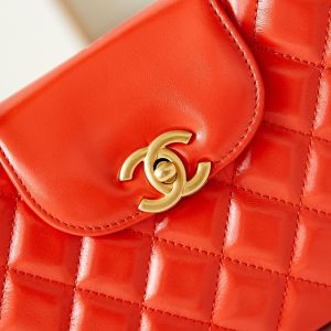 cc 24a nano 19cm kelly shopper bag hot orange lambskin