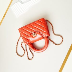 cc 24a nano 19cm kelly shopper bag hot orange lambskin