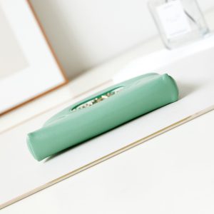 cc 24s31 nano shopping bag 17.5cm light green lambskin gold hardware