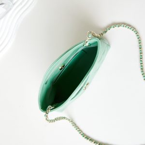 cc 24s31 nano shopping bag 17.5cm light green lambskin gold hardware