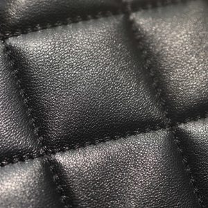 cc 24s mini flap bag 17cm black lambskin pearl ball