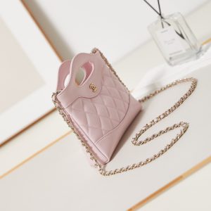 cc 24s31 nano shopping bag 17.5cm light pink lambskin gold hardware