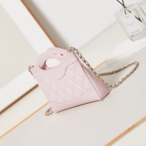 cc 24s31 nano shopping bag 17.5cm light pink lambskin gold hardware
