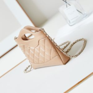 cc 24s31 nano shopping bag 17.5cm brown lambskin gold hardware