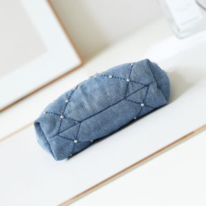 cc 22 mini backpack wasted blue denim silver hardware