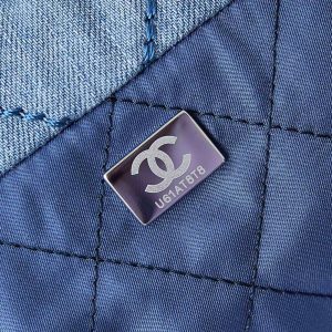 cc 22 mini backpack wasted blue denim silver hardware