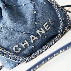 cc 22 mini backpack wasted blue denim silver hardware