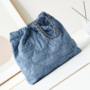 cc 22 hobo wasted blue denim silver hardware